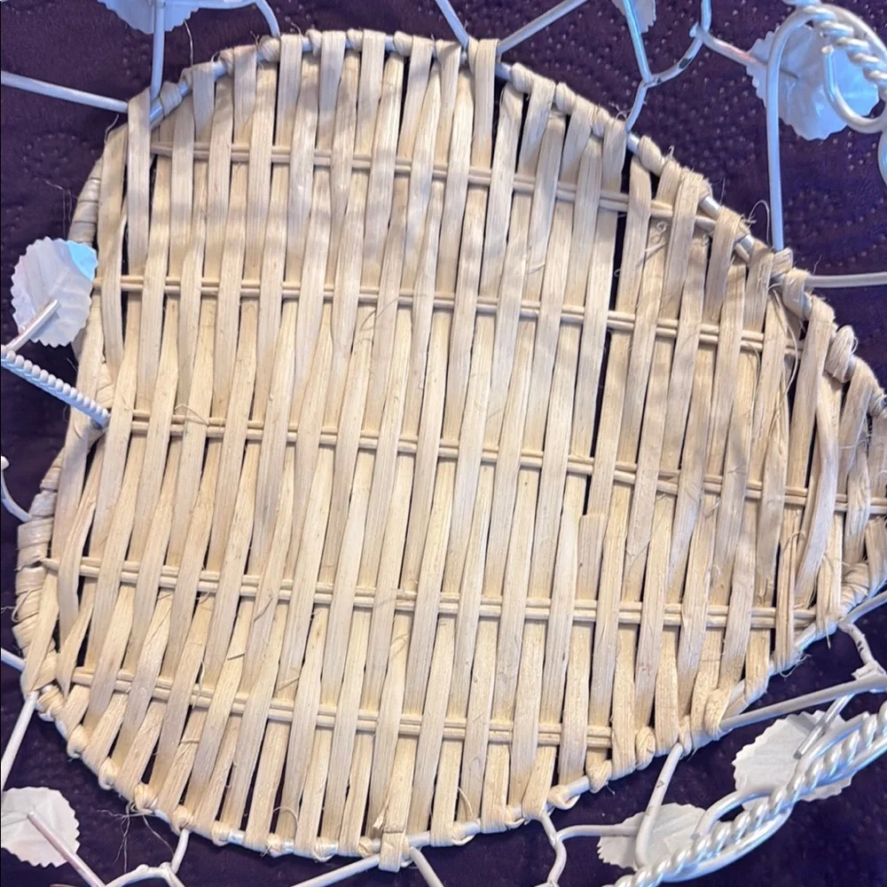 Heart-Shaped Wicker Basket with Rose bud Red Accents